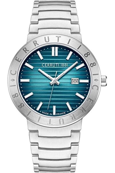 Cerruti 1881 Men's Watch with Blue Dial and Silver Bracelet Analog Display Vi...