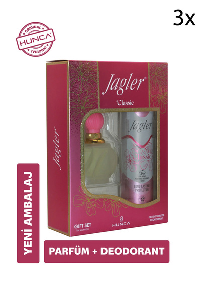 Jagler Classic Kadın Parfüm Seti ( Parfüm Edt 60 ml Deodorant 150 ml ) 3 Adet