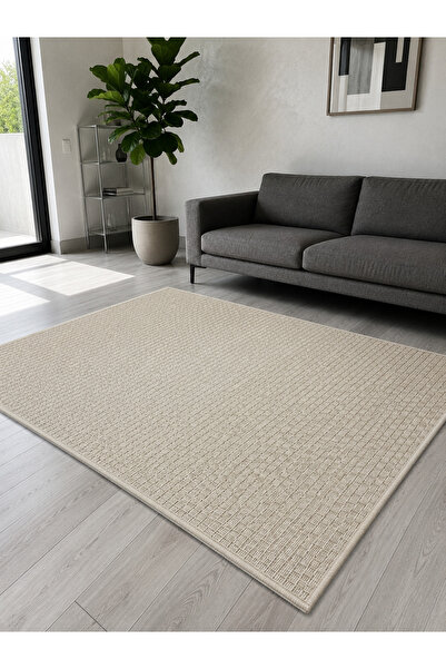 Sarar Premium Düz Sisal Modern Desen Dokuma Tabanlı Kolay Temizlenen Halı Kil...