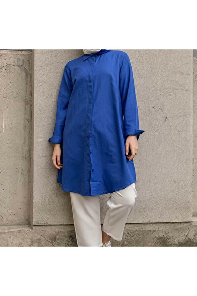 MODA S&S BZLİNE Poplin Long Tunic Navy Blue