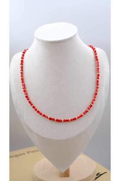 Jerie Red Bone Model Acrylic Necklace