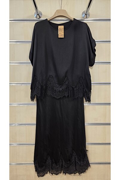 Park Moda Lace Satin Suit Blouse Skirt