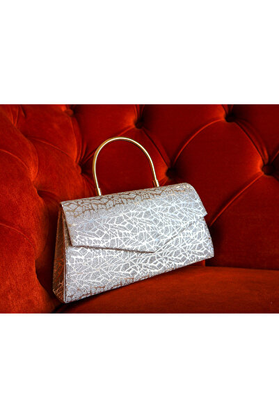 Serenora Women's Silver Geometric Patterned Evening Dress Handbag with Chain ...