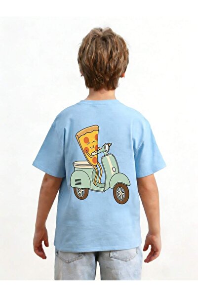 SVART WEAR Pizza Printed Crew Neck 100% Cotton Short Sleeve Kids and Teenager...