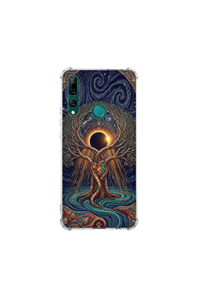 PrintiFy Huawei Y9prime2019 ile Uyumlu Simya Serisi Kozmik Denge Tasarımlı Uv...