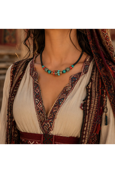 HER ŞEY NOTA www.herseynota.com Nayeli Bohemian Natural Stone Detailed Handma...