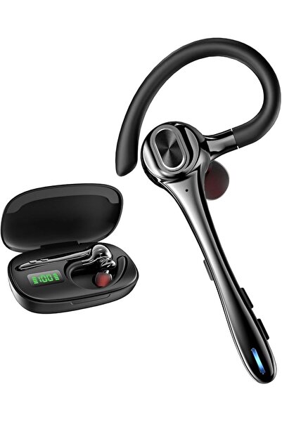 Arabest Single Ear Bluetooth Headset, Noise Cancelling Mic Long Standby Black