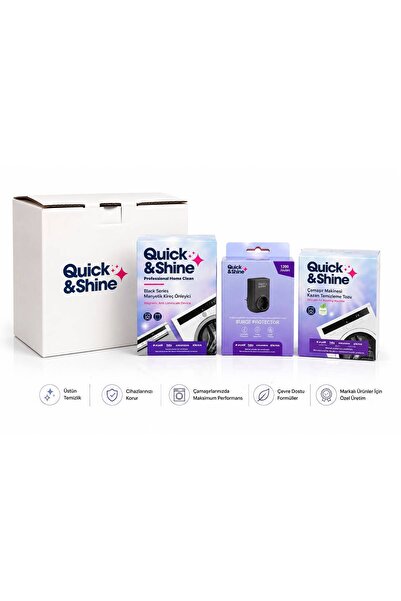 Quick&Shine Orijinal Çamaşır Makinesi Box Set | Kazan Temizleyici + Akım Koru...
