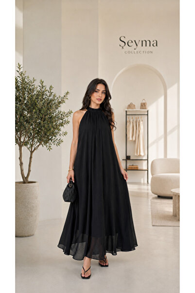 sira butik Kayık Yaka Omuz Dökümlü Midi Elbise