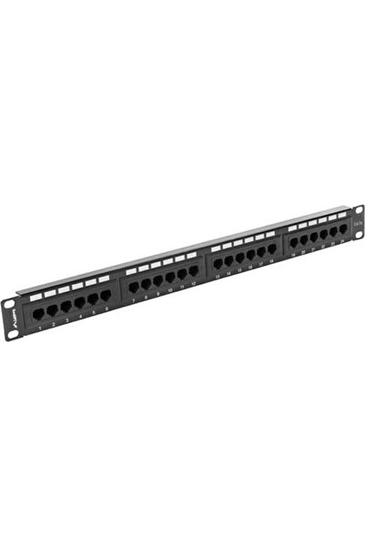 Lanberg Πάνελ διανομής για rack 1U 19 " με 24 θύρες Cat5e Μαύρο Κωδικός: PPU5...