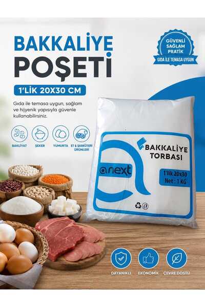 isopack 20x30 cm 1 lik 1 kg Kalın Et Poşeti Bakliyat Poşeti Şeffaf Şeker Bakk...