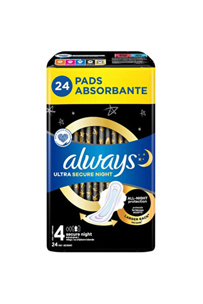 Always Absorbante Igienice - Ultra Secure Night, Marime 4, 24 buc