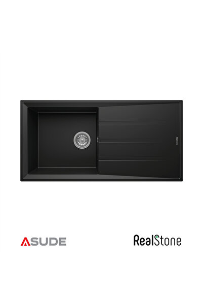RealStone P011 Assos Damlalıklı Granit Evye 860x435 mm Antrasit