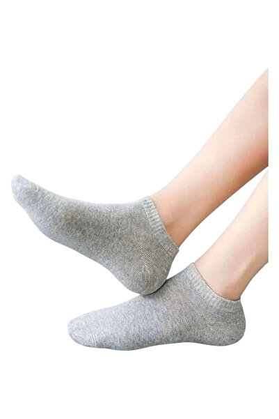 OEM Women's socks, Cotton, short, gray, 10 pieces, 39-42