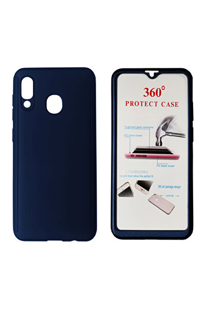 POWERTECH Θήκη Body 360° με Tempered Glass για Samsung A20, μπλε