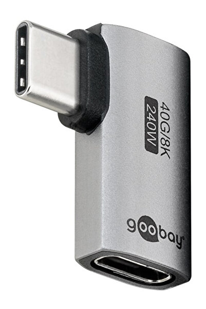 goobay αντάπτορας USB-C 74441, γωνιακός 90°, USB4, 240W, 40Gbps, 8K, γκρι
