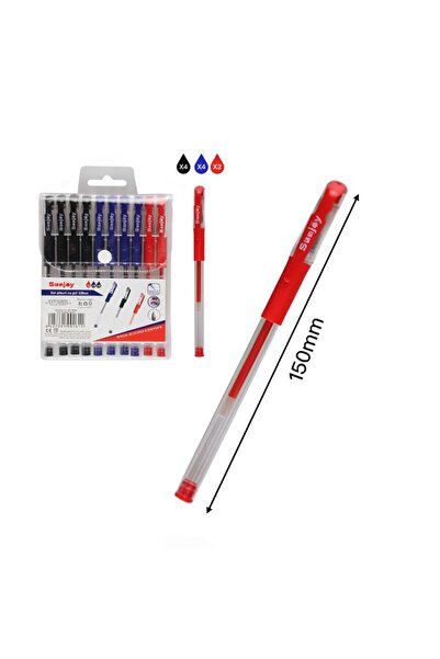 idei Set 10 Pixuri cu Gel Vârf 0,5 mm, 4 Negru + 4 Albastru + 2 Roșu, Ambalaj...