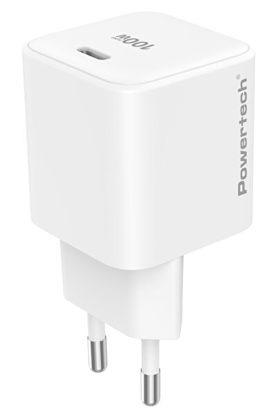 POWERTECH φορτιστής τοίχου PT-1612, USB-C, 100W, GaN, AVS, λευκός