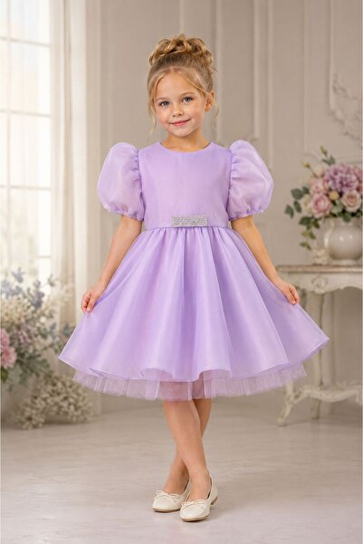 Size Kids Karolin Fabric Fluffy Stylish Evening Dress