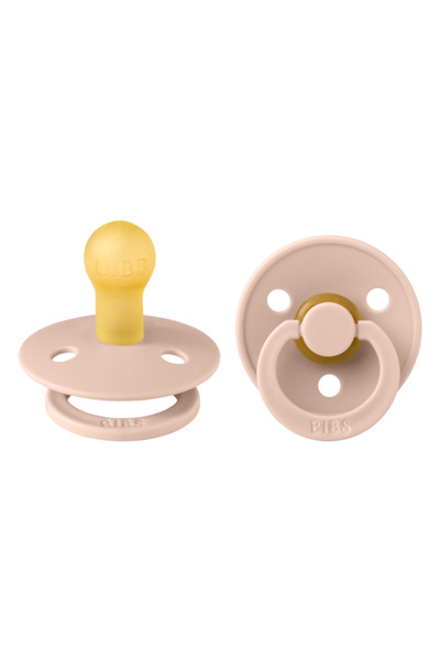 Bibs Set 2 suzete Colour Latex, tetină rotundă, 0 luni, Blush
