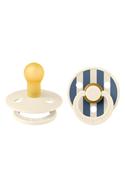 Bibs Σετ 2 παждением Colour Studio Stripe Latex, στρογγυλή τετίνη, 0μ+, Ivory...