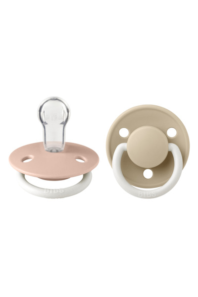 Bibs Комплект светещи силиконови пастифака Colour Glow, кръгло зървело, Blush...