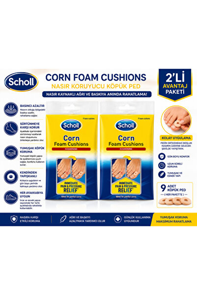 Scholl Corn Foam Cushions Nasır Koruyucu Köpük Ped 9 Adet - Basınç ve Sürtünm...