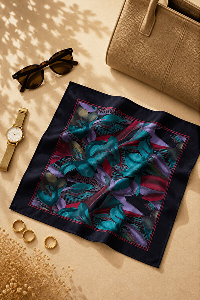 Defne&Apollon İpekçilik Defne Apollon Esinti 100% Silk Handkerchief 33 X 33 c...