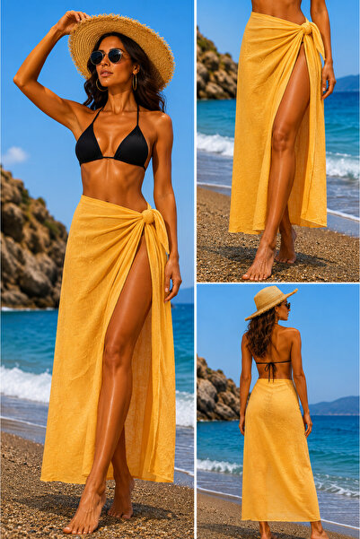 Pareo Solid Color Soft Textured Pareo, Beach Shawl