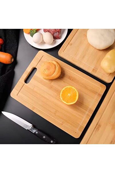 Yıldızan Edl Shop Bamboo Cutting Board Set, Thick Quality Wood, Different Siz...