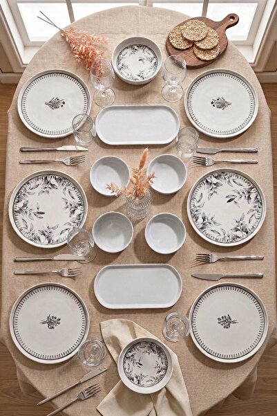 Kitchen Life 14 Piece 6-Person Cold Flowers Breakfast Set