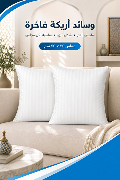 Soft Touch مجموعة وسائد أريكة فاخرة من قطعتين مقاس 50 × 50 سم، وسائد داخلية م...