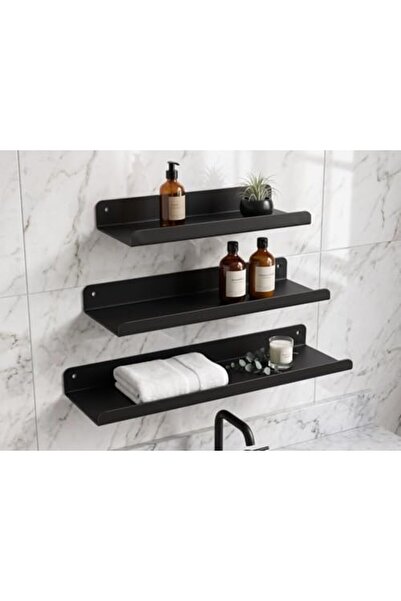 Yıldızan edl shop 3’lü Metal Duvar Rafı Yapışkanlı Raf Seti Banyo Rafı Mutfak...