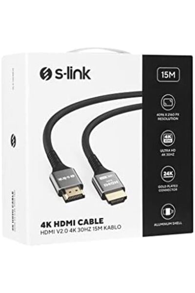 Yıldızan كابل HDMI إلى HDMI من edl shop طراز SLX-HD4K15 19+1 بطول 15 متر معدن...