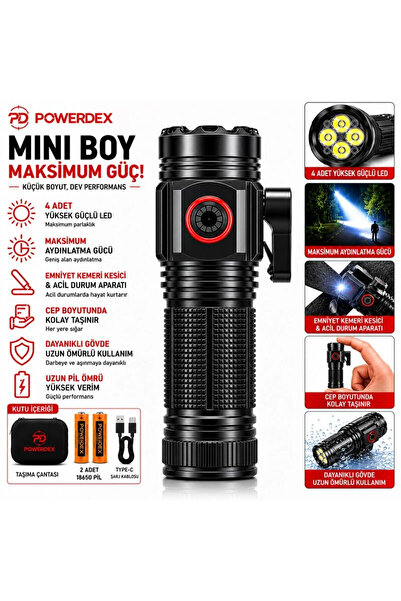 Yenimiyeni 15W Ultra Güçlü Şarjlı Mini El Feneri Mıknatıslı Kompakt Dayanıklı...