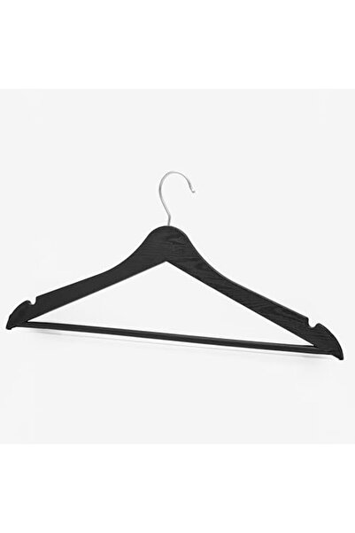 Yıldızan Efe Home & More Arch 24 Pieces Black Wood Look Plastic Hanger Clothi...