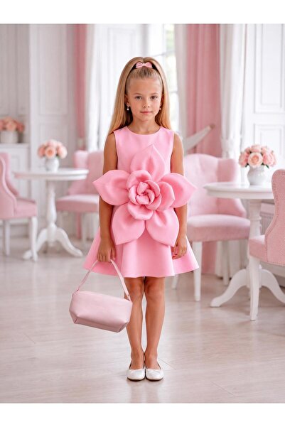 aykidsclup Girl's 3D Flower Detailed Bag Dress 1923