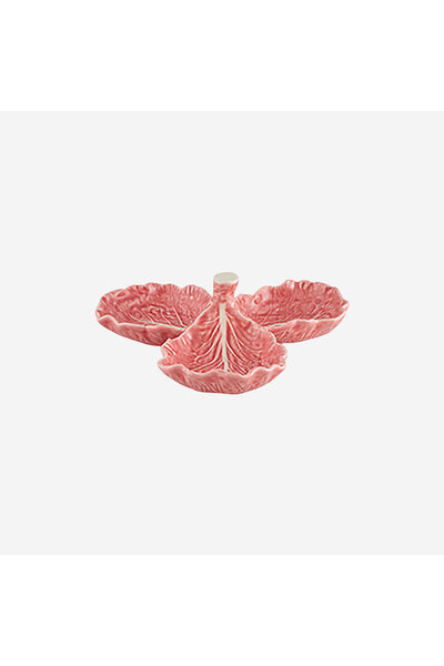 Bordallo Pinheiro Cabbage Pink Ceramic Snack Bowl 21.5 cm