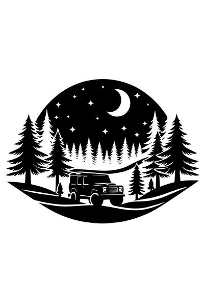 Amo-Stickers Стикер за кола Обичам офроуд гората 40см Тъмно сив