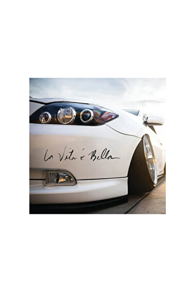 Amo-Stickers Car Sticker La Vita e’ Bella 45cm Dark Grey
