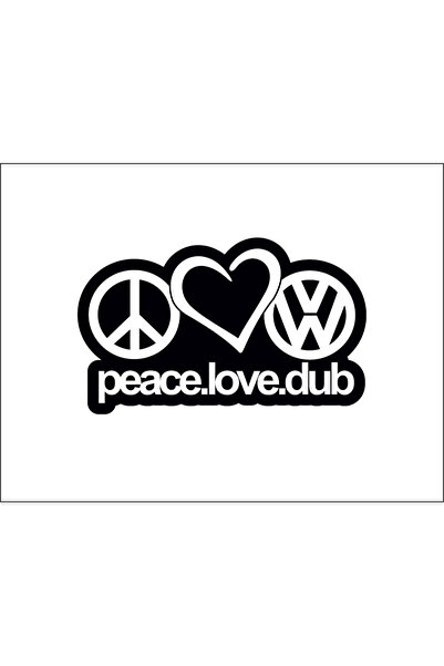 Amo-Stickers Стикер за кола Мир Любов VW 45см Зелен