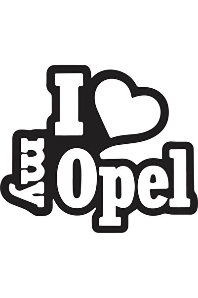 Amo-Stickers Stickere Auto Love my Opel 25cm Alb