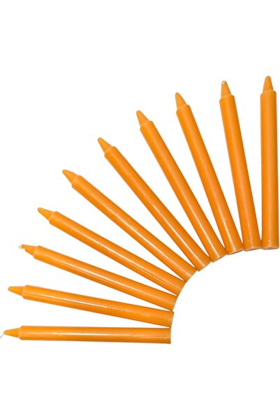 Generic Taper Candles Orange Color 10Pcs Long Candles 1.8cm Round x 19cm Long...