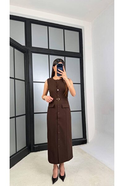 KEYYMOD ÖNÜ DÜĞMELİ ELBİSE