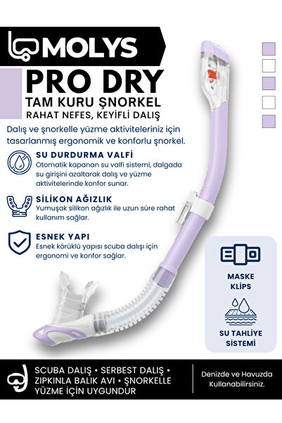 MOLYS PRO FULL DRY ŞNORKEL TAM KURU PROFESYONEL DALIŞ ŞNORKELİ