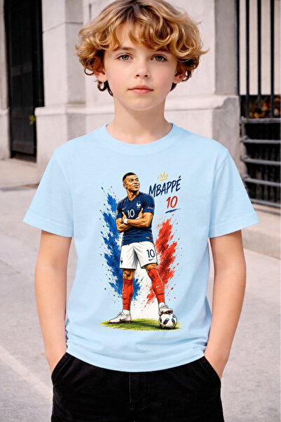 STİL-X Mbappe Printed Boys' T-Shirt, 100% Cotton Soft Fabric