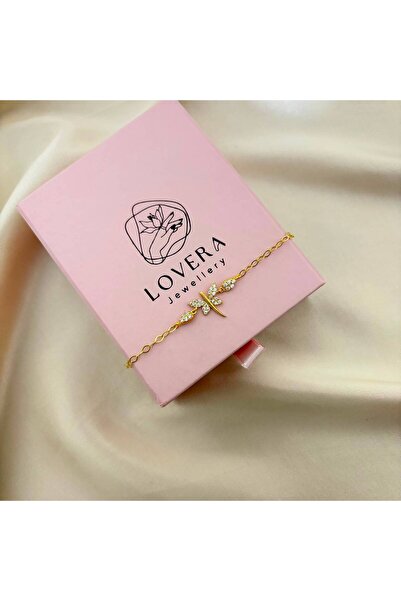Lovera Jewellery 925 Ayar Gümüş Sertifikalı 14K Gold Renk Yusufçuk Bileklik