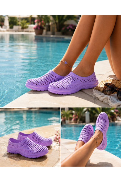 AquaWalk Lila Kaymaz Deniz ve Havuz Ayakkabısı Hafif Esnek Unisex