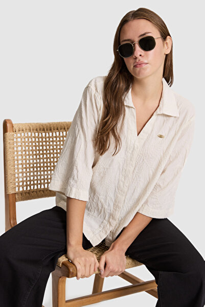 U.S. Polo Assn. Women's Cream Long Sleeve Shirt 50320163-Vr256