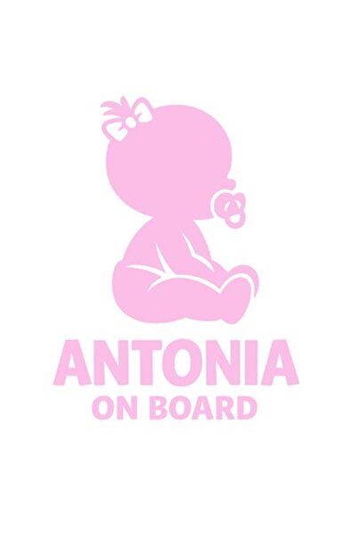 OEM Autocolant decorativ auto  "ANTONIA LA BORD ", M2, 10cm, Roz